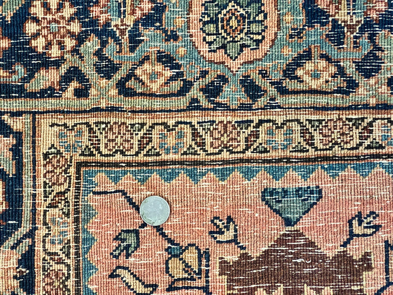Rare Persian Sarouk Farahan Rug 9x15 – Antique Wool Carpet, Signed By Master Weaver by Jewel Rugs