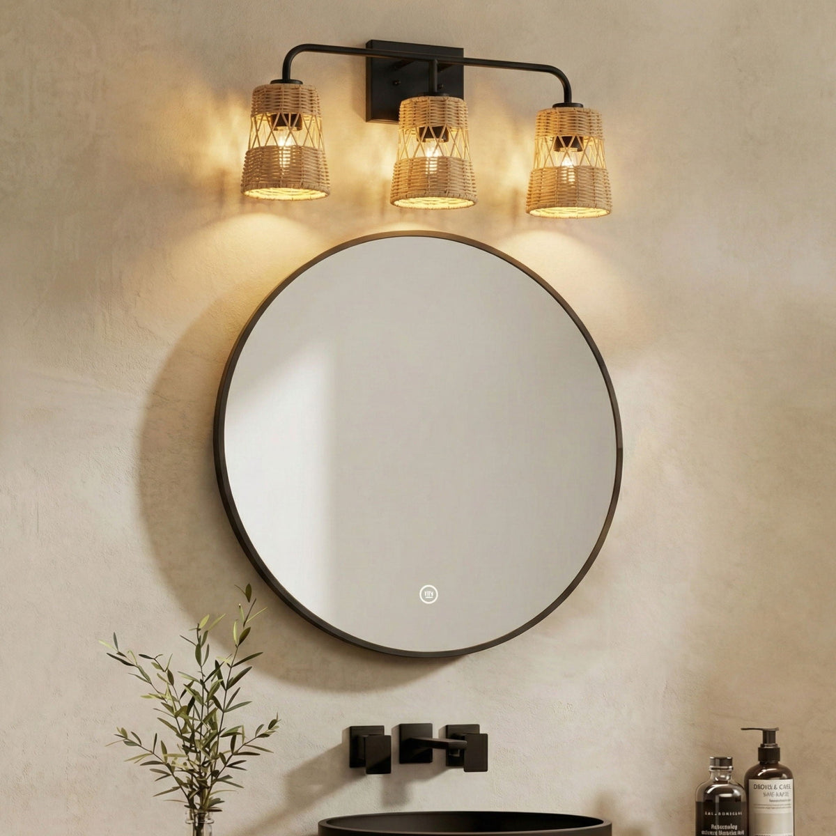 Moonlit 3 Lights Wall Sconce with Shade, photo 5 of 7