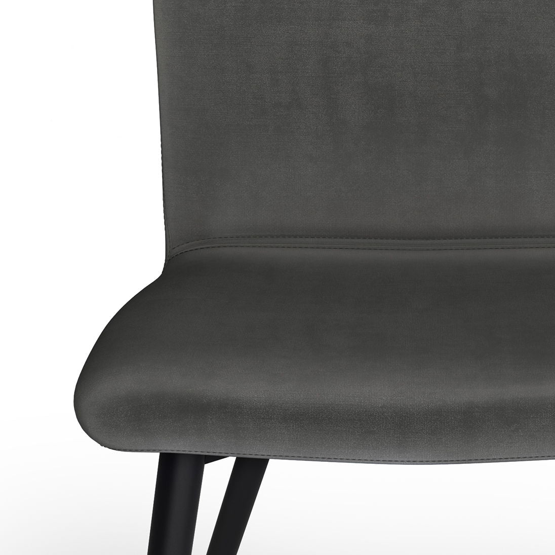 Upholstered Dining Chair Set with Curved Seat - Dark Gray, photo 3 of 8