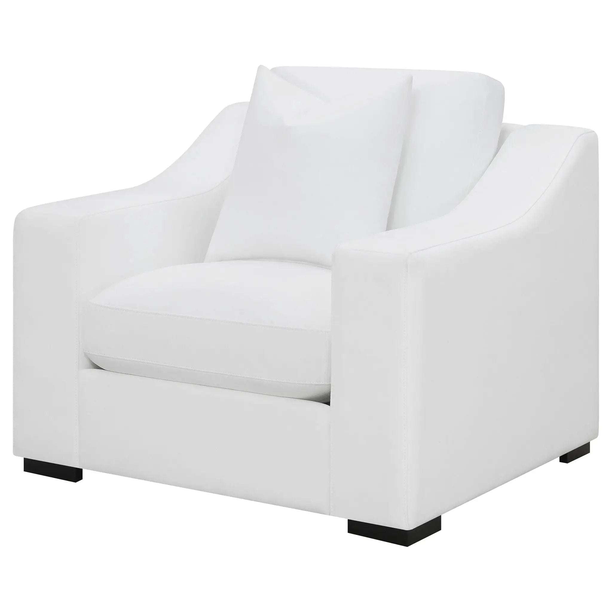 Ashlyn Upholstered Sloped Arm Accent Chair White by Unique Piece Furniture