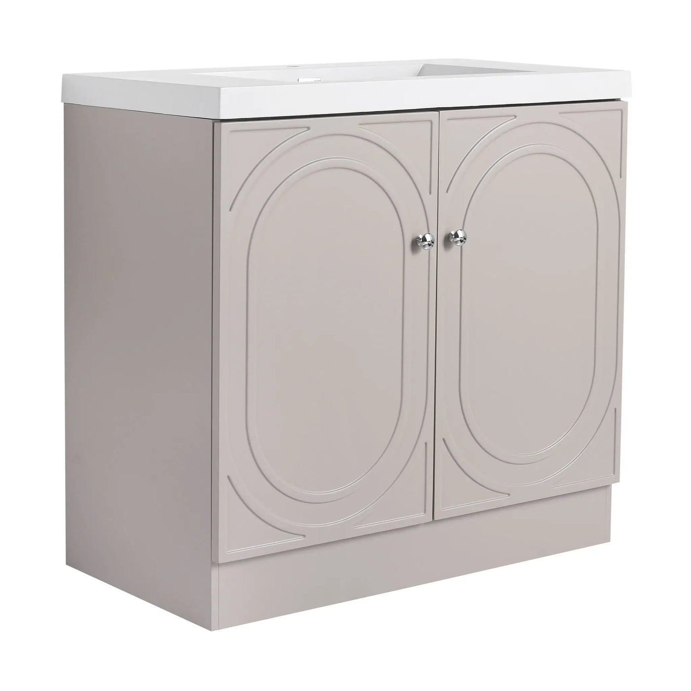 Contemporary Freestanding Bathroom Vanity With Resin Sink & Soft-Close Cabinet Doors by HouseOfZazla
