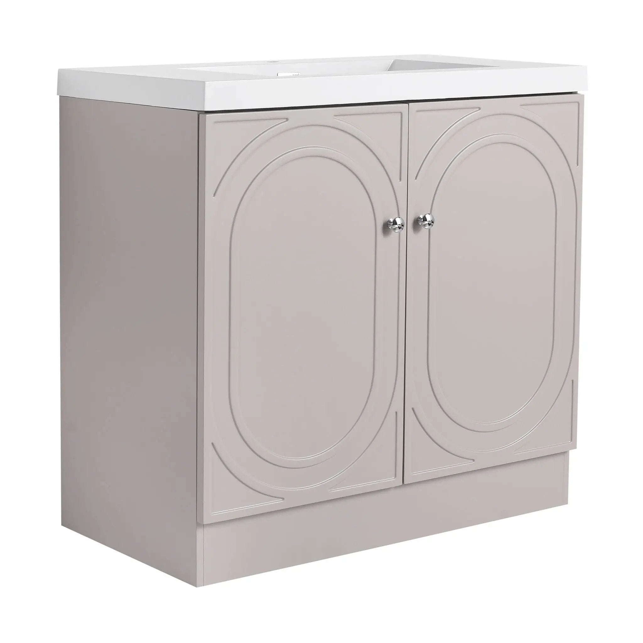 Contemporary Freestanding Bathroom Vanity With Resin Sink & Soft-Close Cabinet Doors by HouseOfZazla