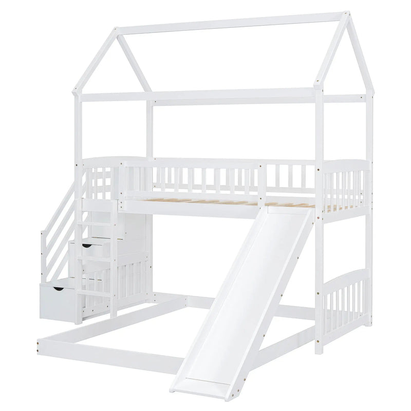 House Bunk Bed With Slide by HouseOfZazla