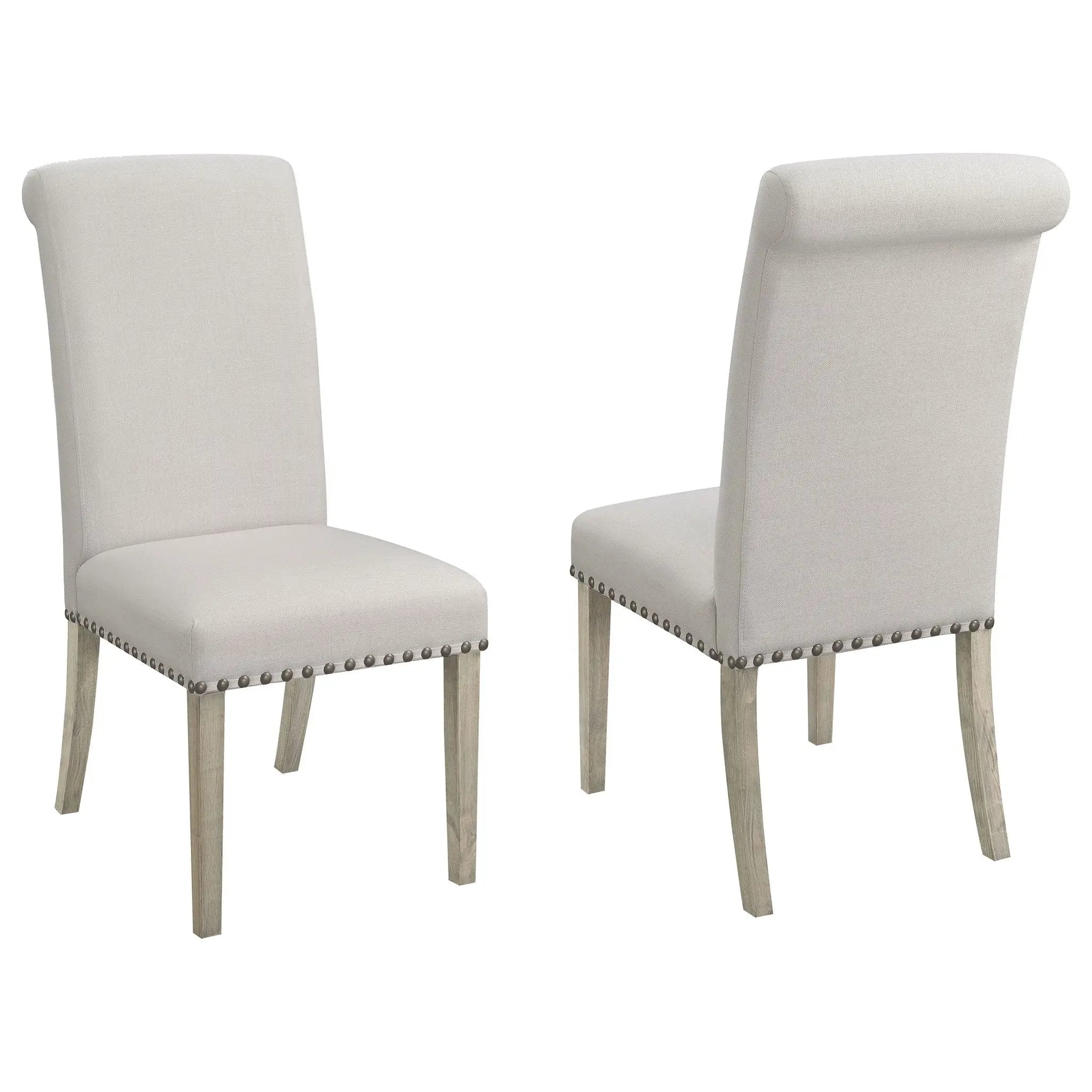 Salem Fabric Upholstered Dining Side Chair Beige (Set of 2) by Unique Piece Furniture
