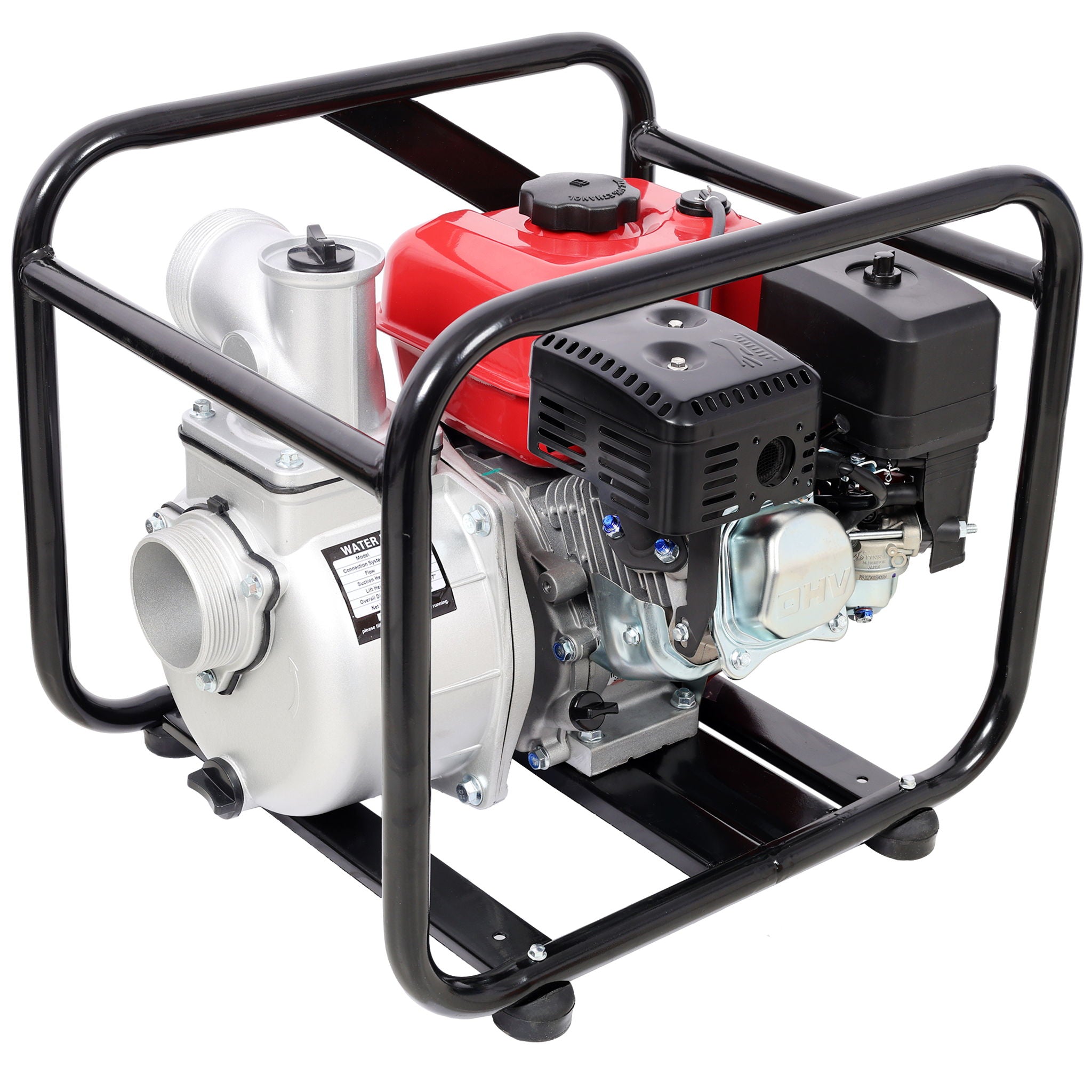 Gasoline Powered Water Pump 3" Inlet & Outlet, 264Gpm Flow, 7Hp Engine - Black / Red by HouseOfZazla