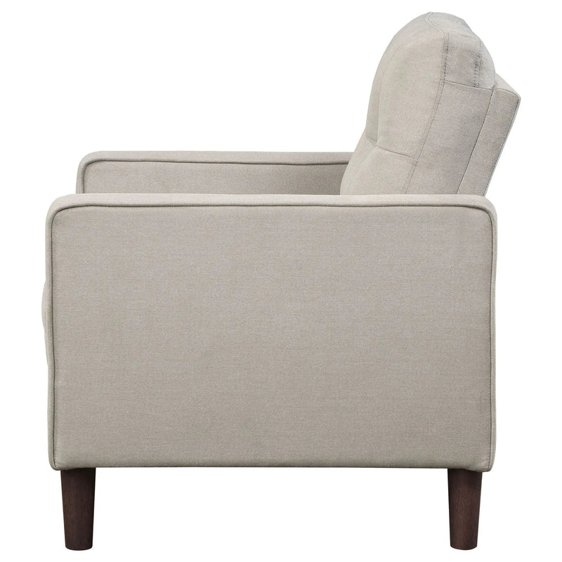 Bowen Upholstered Track Arm Tufted Accent Chair Beige by Unique Piece Furniture