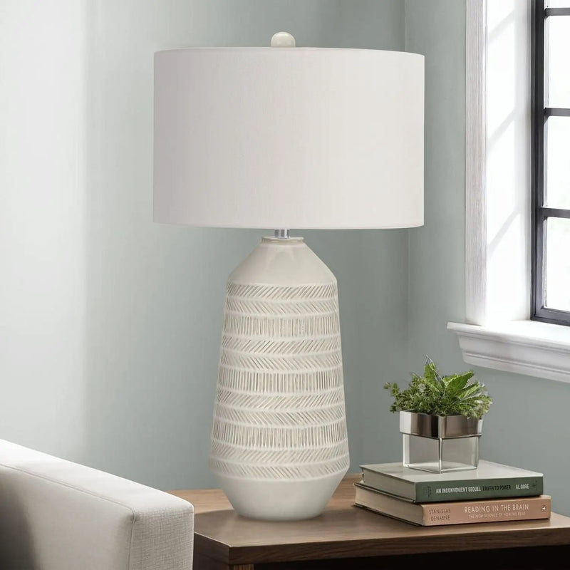 Contemporary Lighting, Table Lamp, Ceramic - Cream by Unique Piece Furniture
