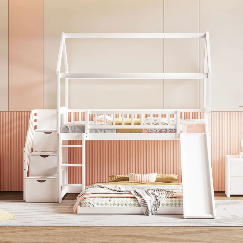 House Bunk Bed With Slide by HouseOfZazla