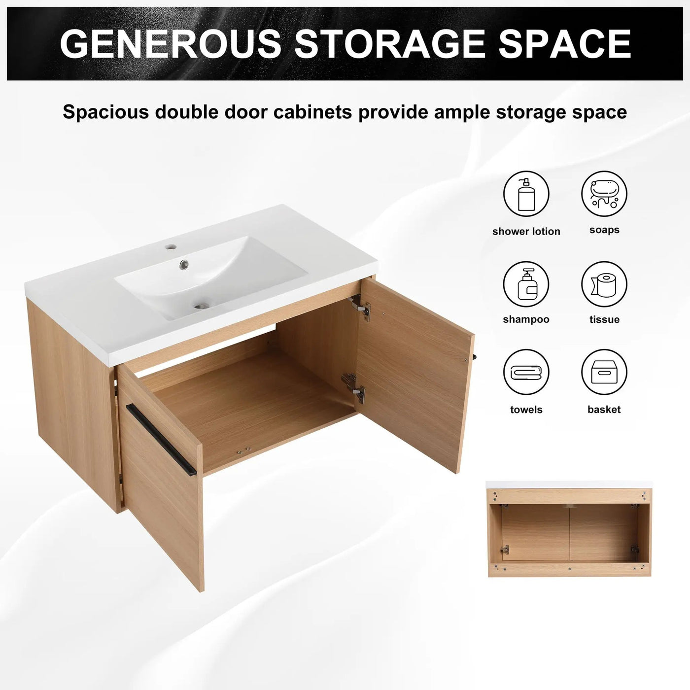 Bathroom Vanity Set With Resin Countertop Sink, 2 Doors by HouseOfZazla