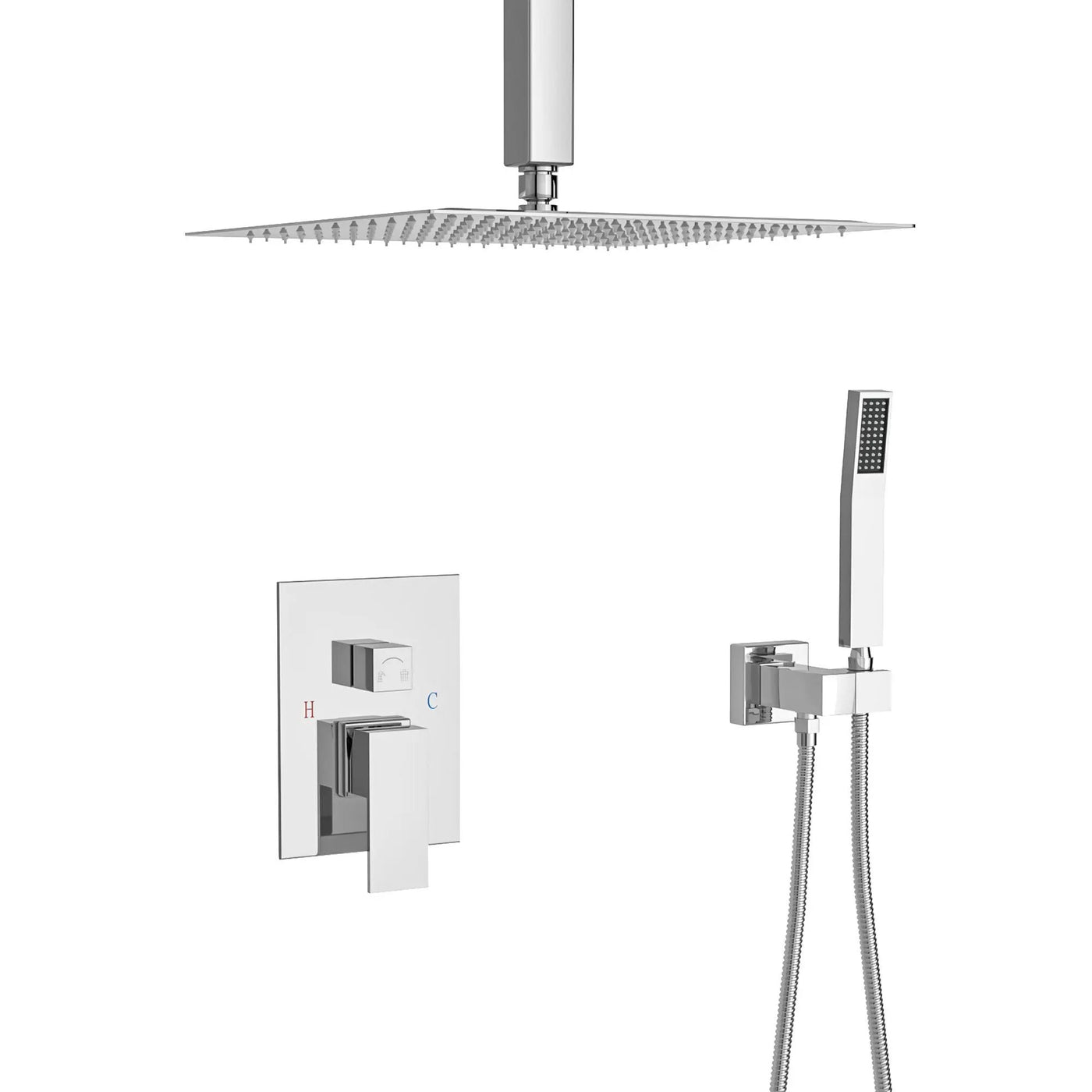 Dual Shower Head System With Ceiling Mount And Rough In Valve by HouseOfZazla