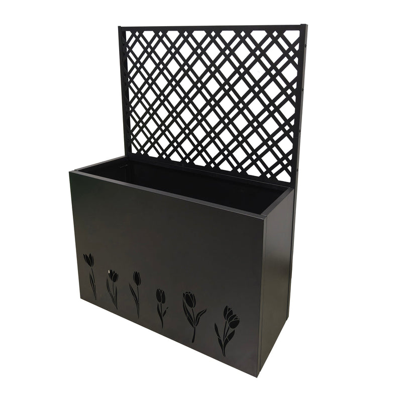 Tall Metal Planter Raised Garden Bed with Trellis by HouseOfZazla
