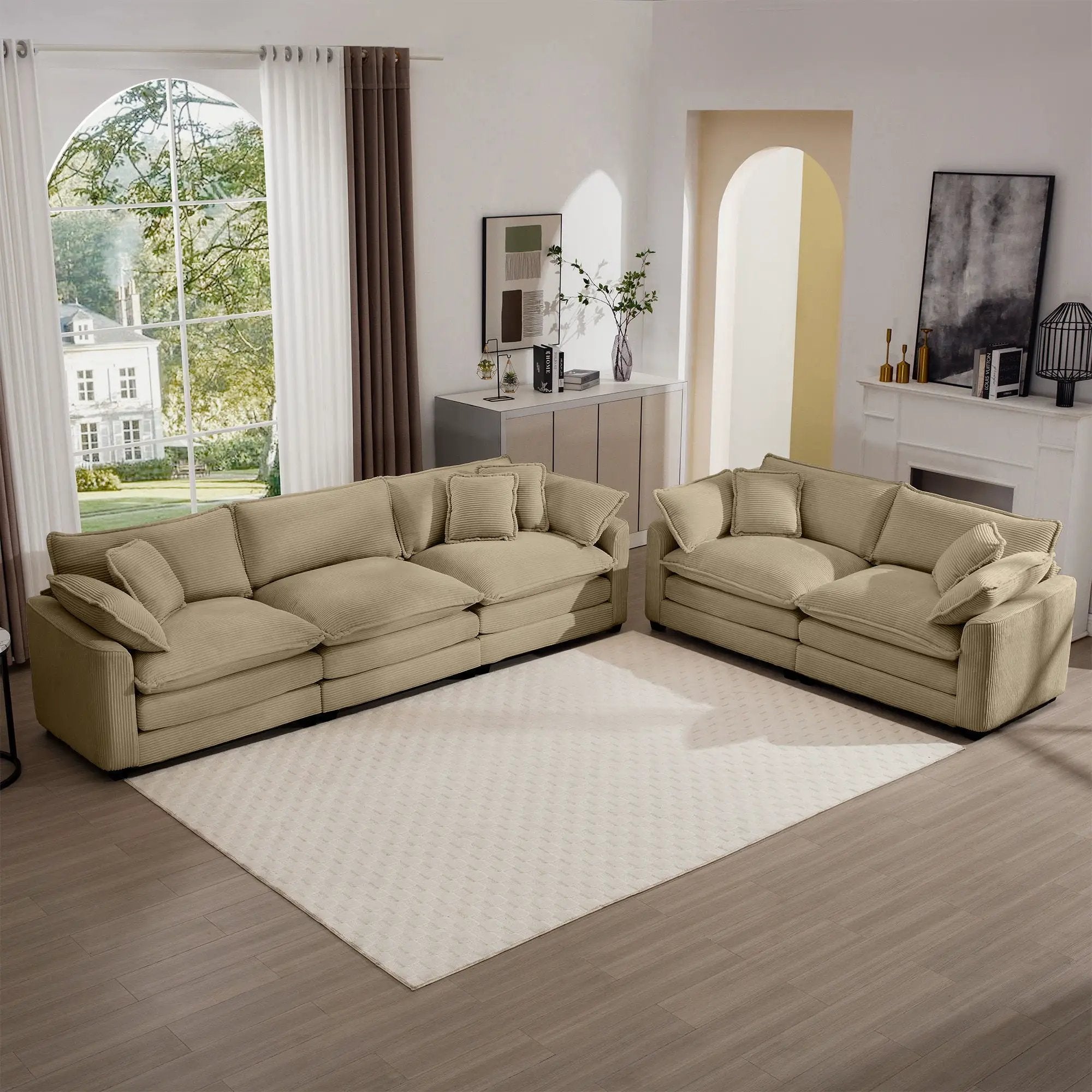 Elegant Oversized Sectional Sofa Set With Deep Seats And Flexible Layout by Unique Piece Furniture
