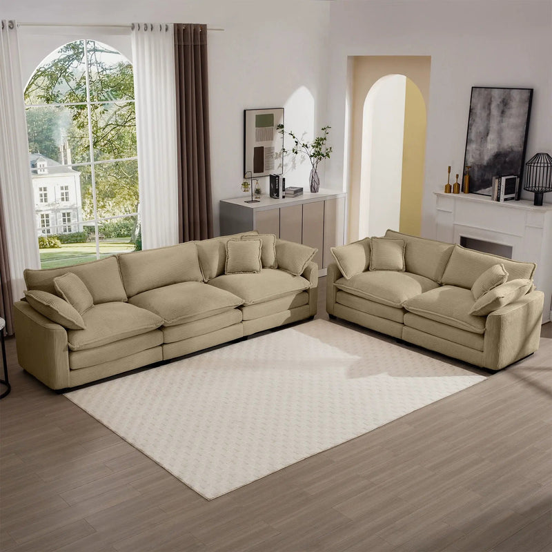 Elegant Oversized Sectional Sofa Set With Deep Seats And Flexible Layout by HouseOfZazla