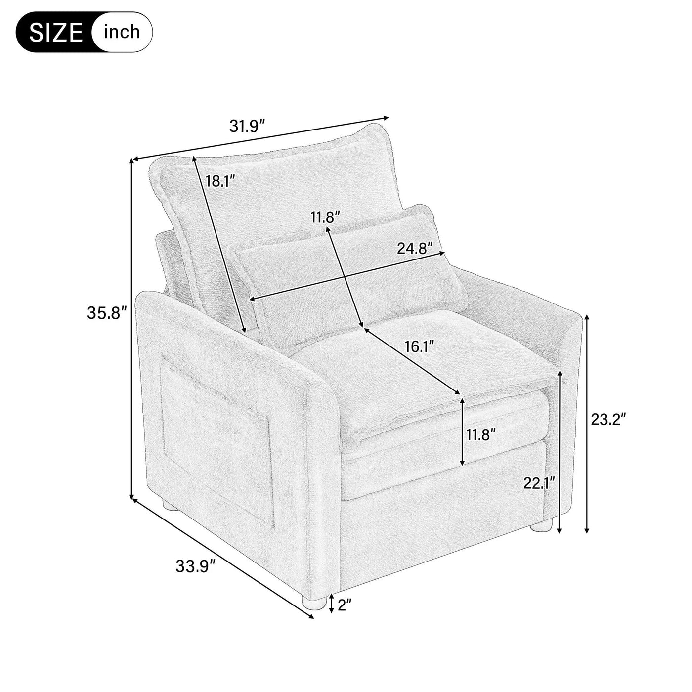 Modern Sofa Set With Double Layer Cushion And Side Storage Pockets by HouseOfZazla