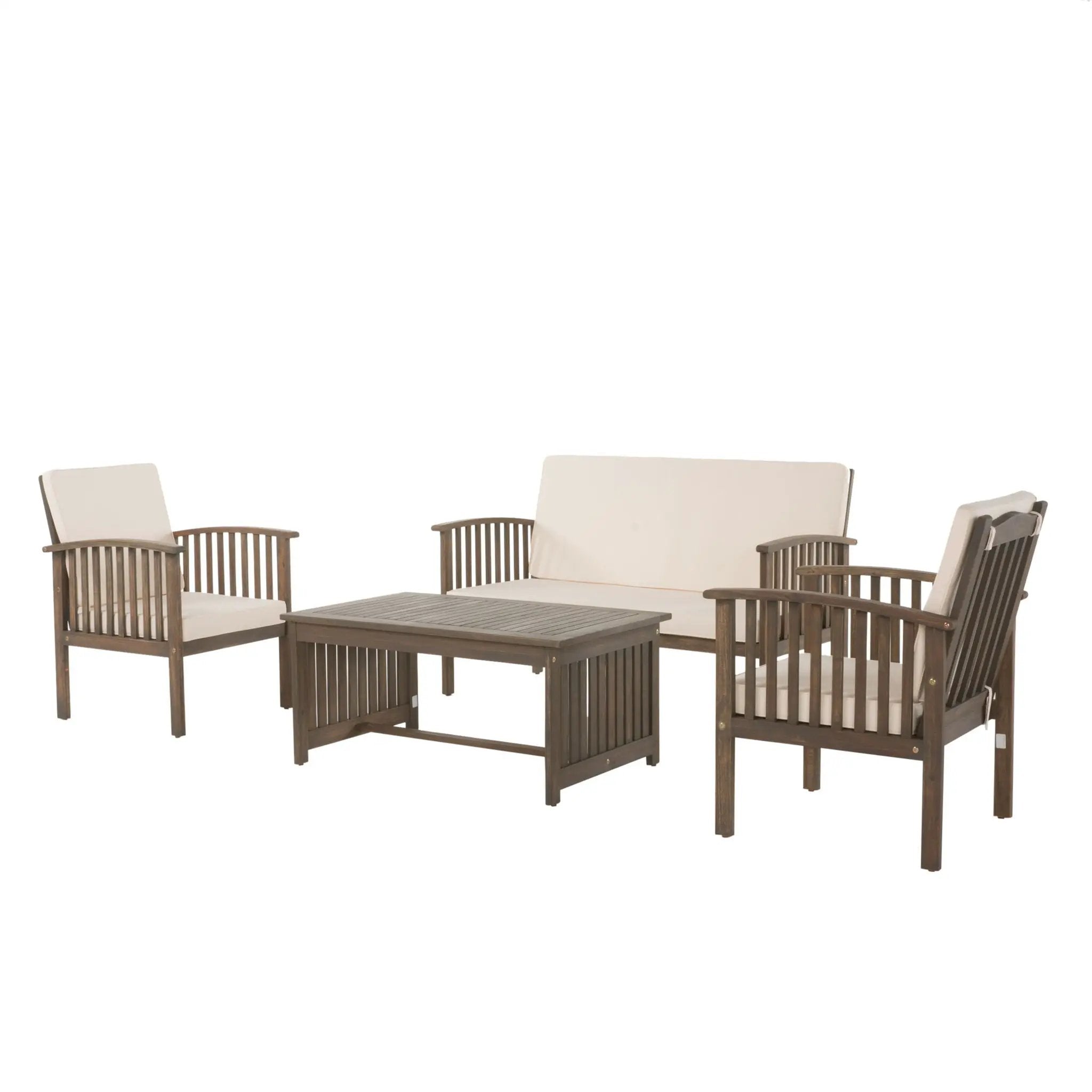 4 Piece Outdoor Chat Set With Water-Resistant Cushions by HouseOfZazla