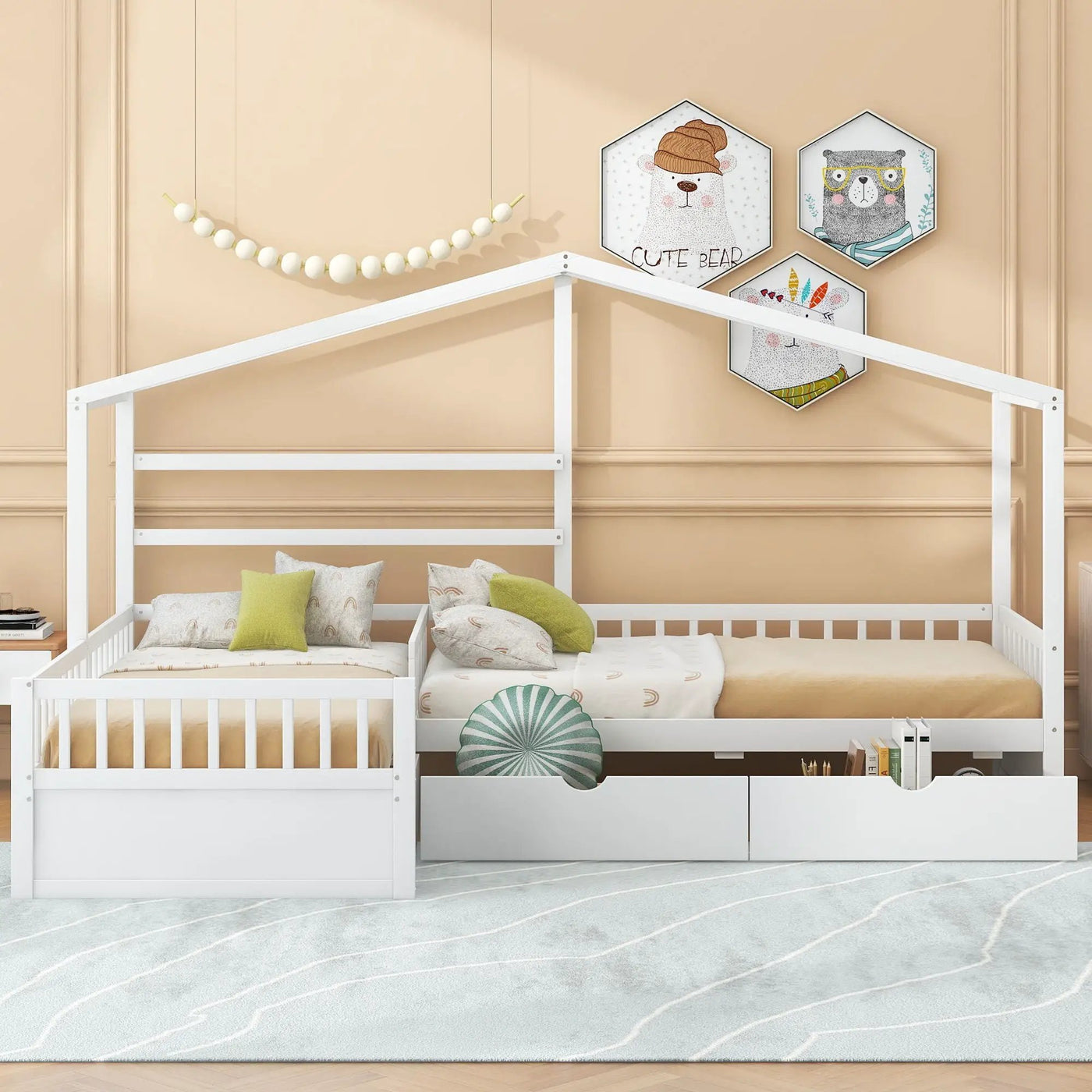 L Shape Platform Bed With 3 Storage Drawers by HouseOfZazla