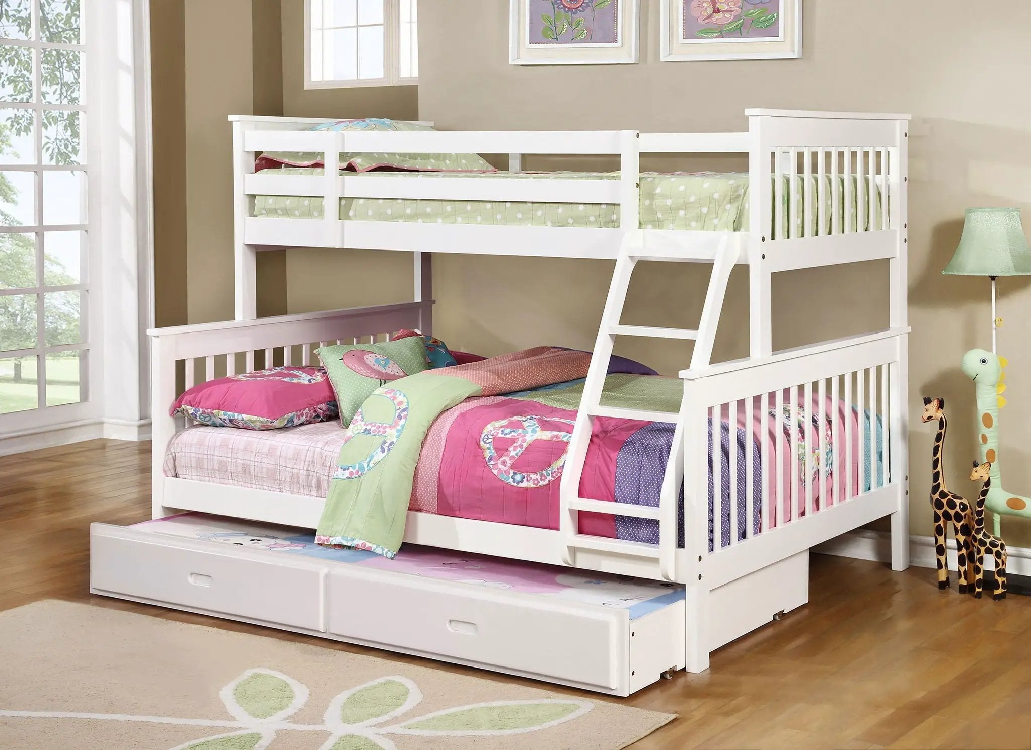 Chapman Wood Twin Over Full Bunk Bed White by Unique Piece Furniture