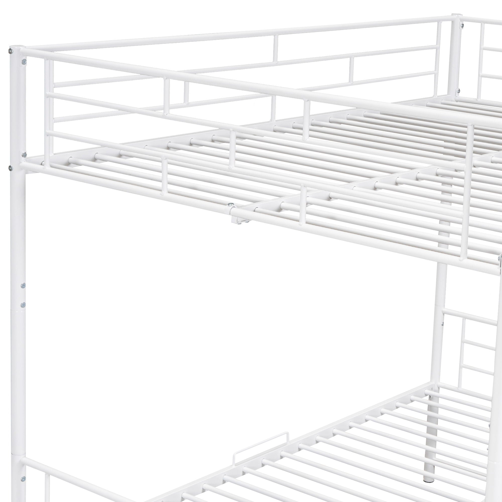 Metal Bunk Bed With Shelf And Guardrails by HouseOfZazla