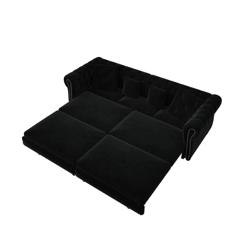 3 In 1 Convertible Sleeper Sofa Bed With Movable Ottoman by HouseOfZazla