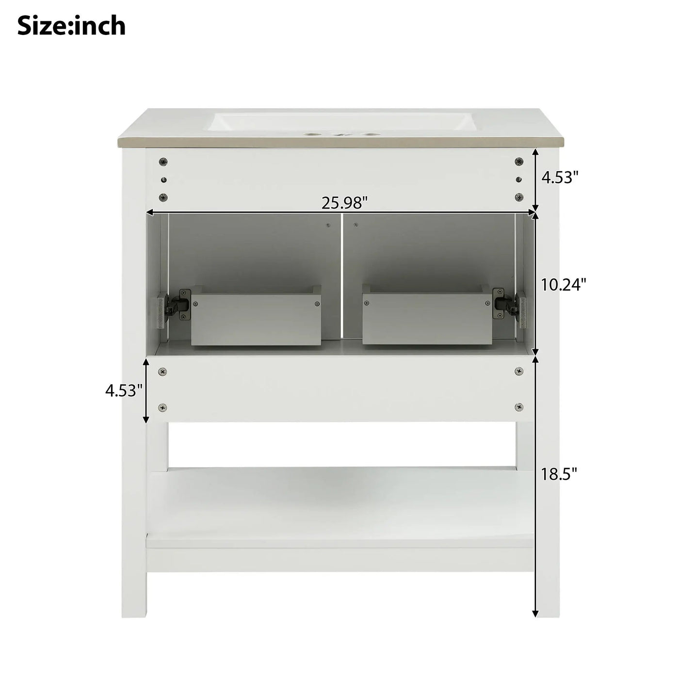 Elegant Bathroom Vanity With Ceramic Sink And Versatile Storage by HouseOfZazla