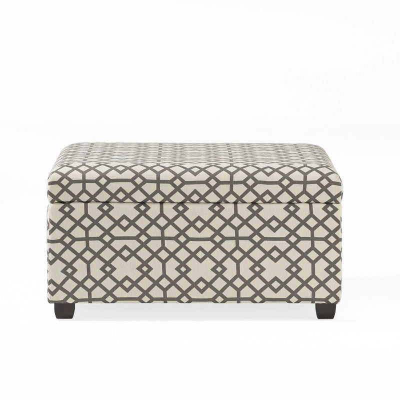 Richmond Storage Ottoman with Unique Pattern and Ample Storage - Gray by HouseOfZazla