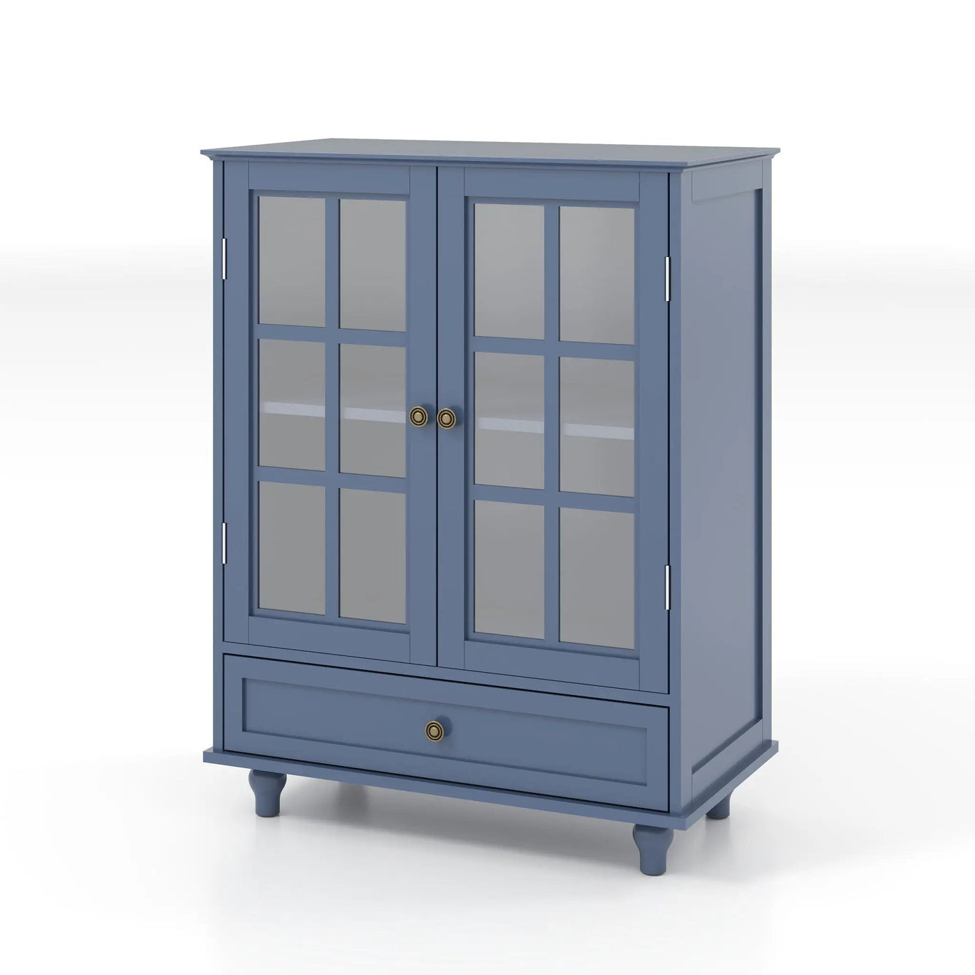 Minimalist Buffet Cabinet With Double Glass Doors And Drawer by HouseOfZazla