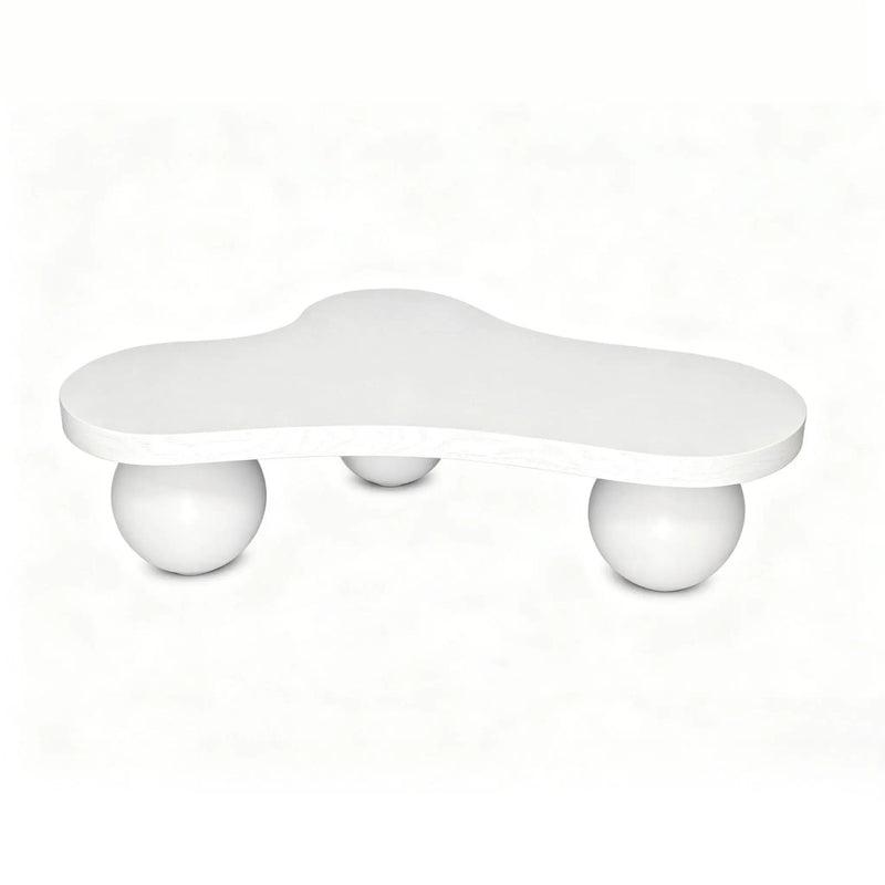 Cloud Shaped Coffee Table With 3 Ball Legs For Living Room