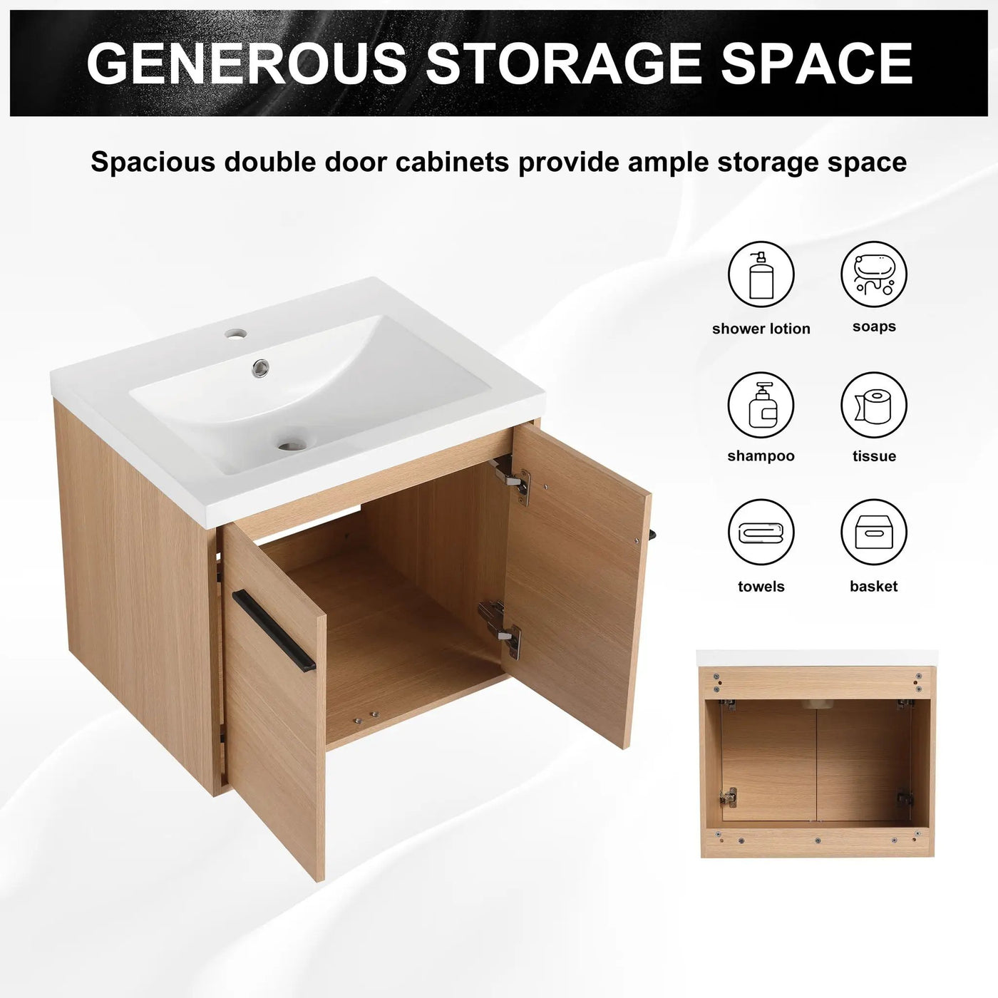 Bathroom Vanity Set With Resin Countertop Sink, 2 Doors by HouseOfZazla