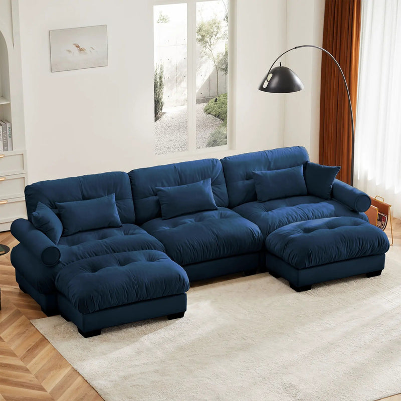 Super Comfort Oversized Modular Sectional Sofa With Movable Ottoman by Unique Piece Furniture