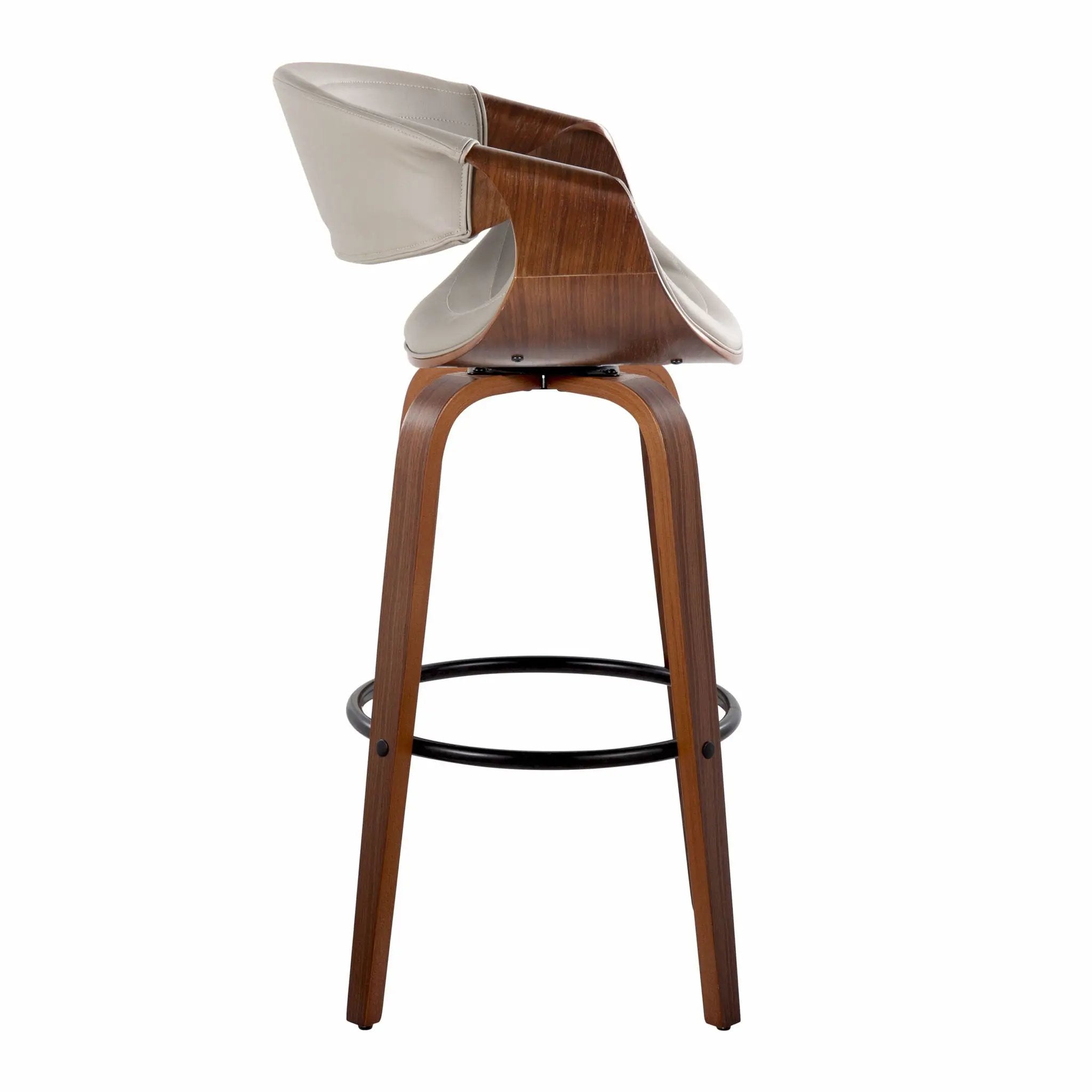 Symphony - Mid Century Modern Fixed Height Barstool With Swivel With Round Footrest (Set of 2) by Unique Piece Furniture