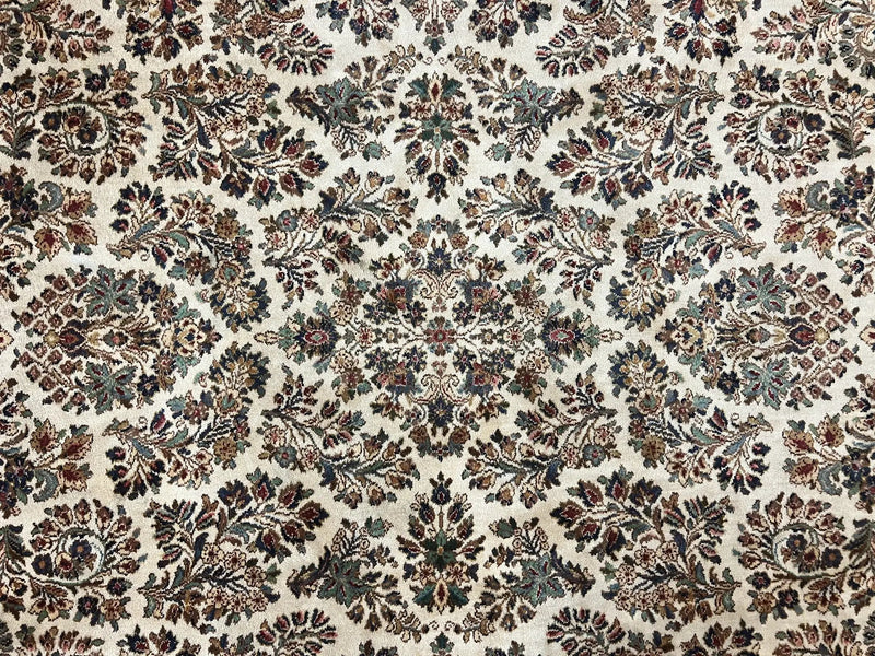 Karastan Rug 8' 8" x 12', Ivory Sarouk #760, Original Karastan Carpet 700 Series, Wool Karastan Area Rug, USA Made, Large Karastan w/ Label by Jewel Rugs