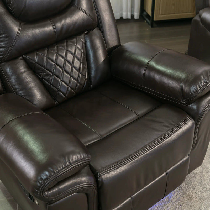 Home Theater Seating Manual Recliner Chair With Led Light Strip For Living Room by HouseOfZazla