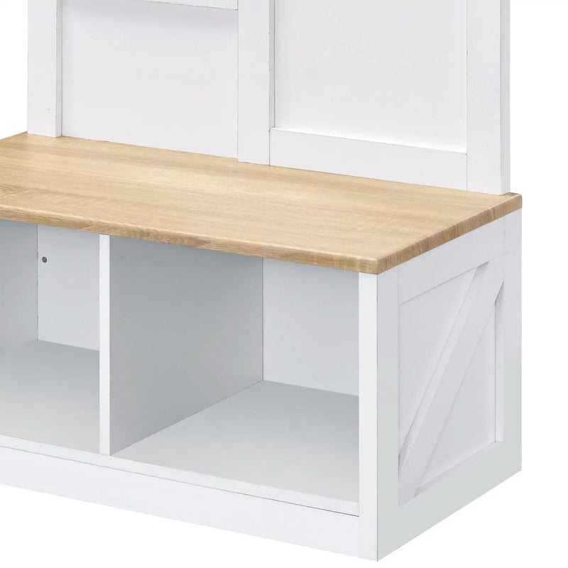 Melati - Hall Tree - Light Oak / White by Unique Piece Furniture