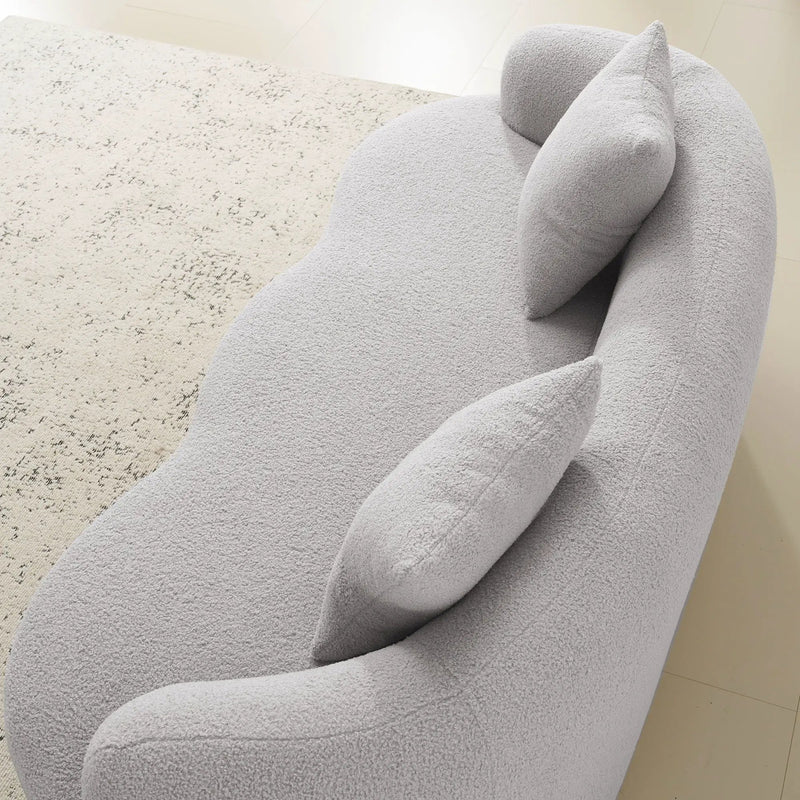 Curved Loveseat Sofa With Round Armrest by Unique Piece Furniture