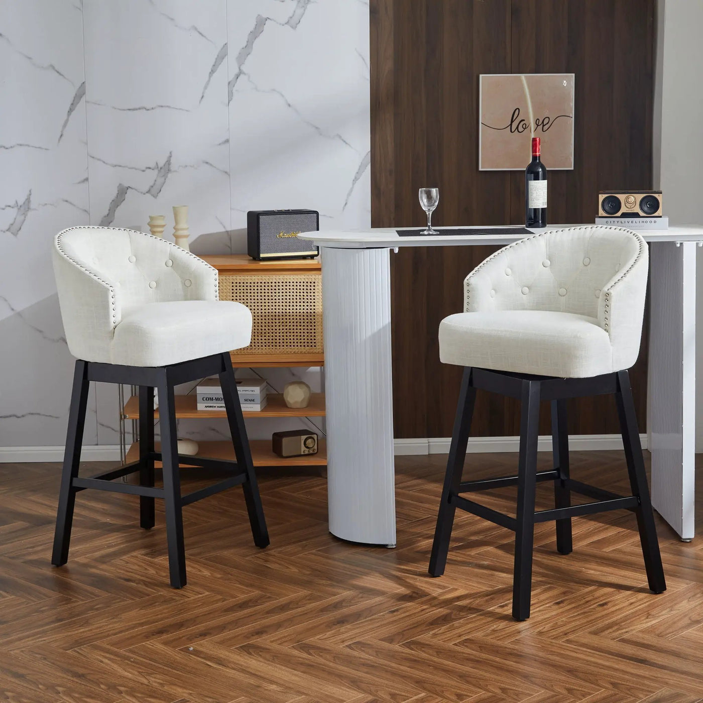 360 Degree Rotation Swivel Counter Stools (Set of 2) by HouseOfZazla
