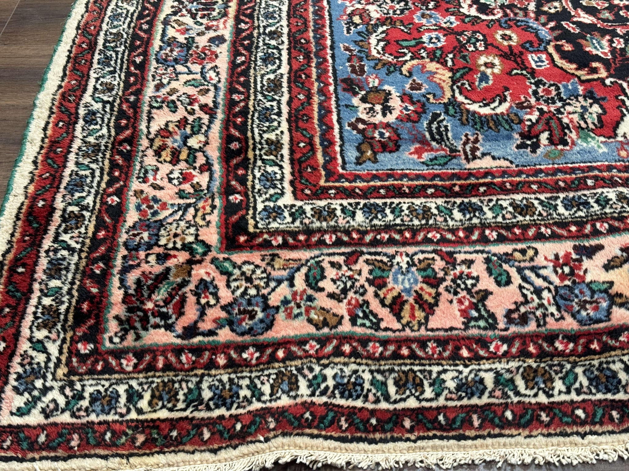 Palace Size Persian Rug 10 x 21 ft, Antique Hamadan Bibikabad Carpet, Handmade Antique Wool Oversized Rug, Ivory, Semi Open Field by Jewel Rugs