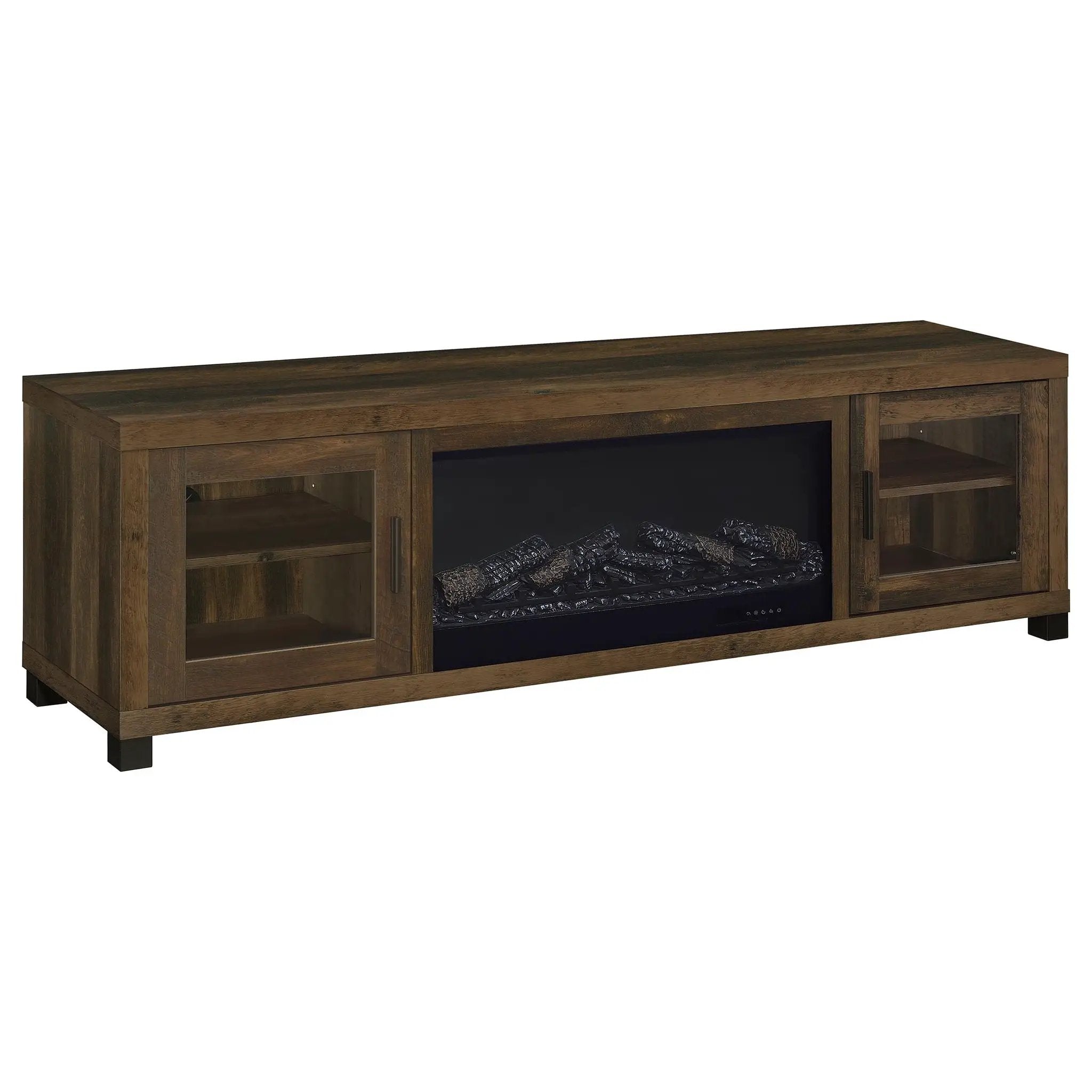 Havering 71-inch TV Stand Fireplace Media Console Dark Pine by Unique Piece Furniture