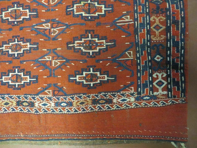 2'8" X 4' Antique Handmade Tribal Wool Rug Pillow Case Yamud Flat Weave Diamond by Jewel Rugs