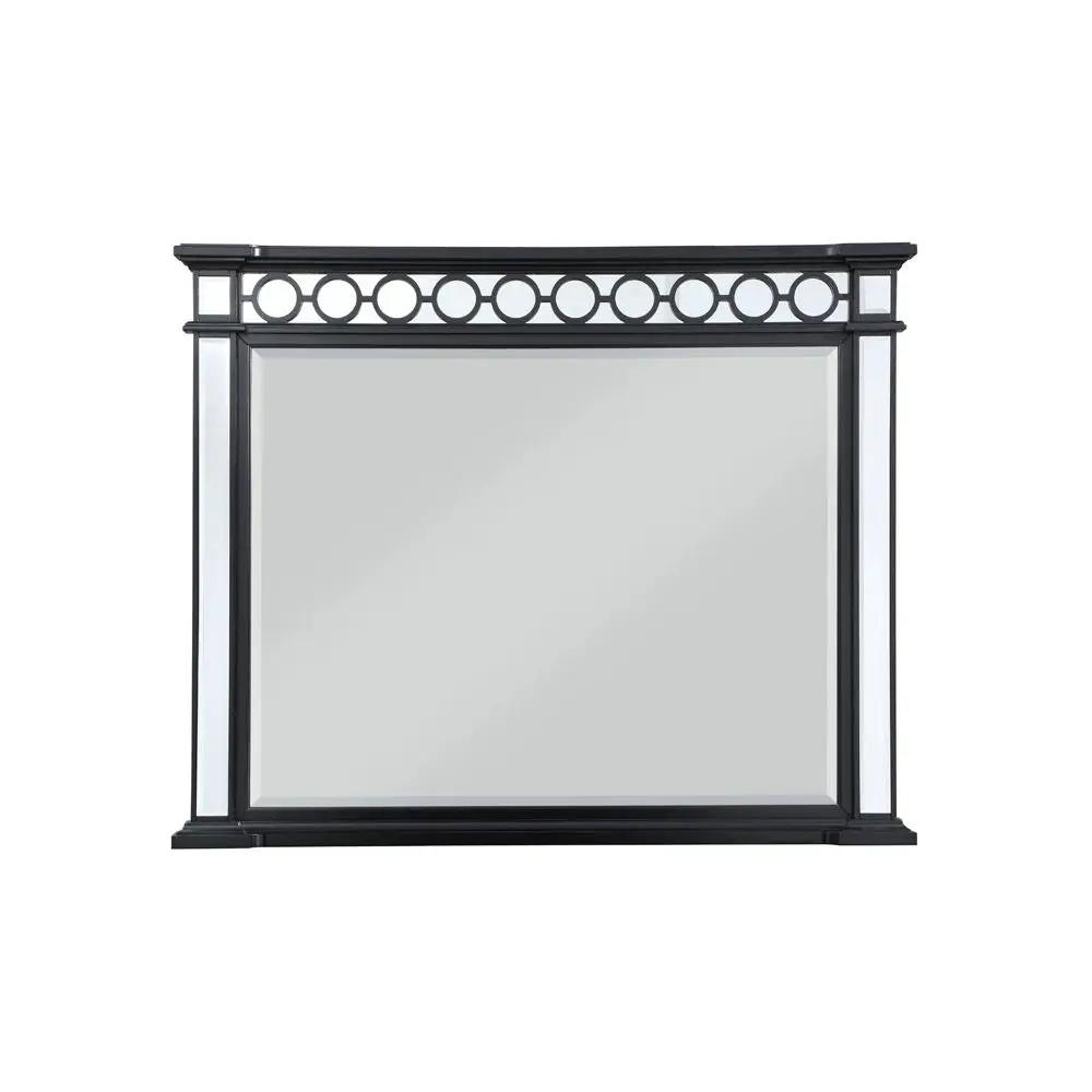 Varian II - Mirror - Mirrored, Black & Sliver by Unique Piece Furniture
