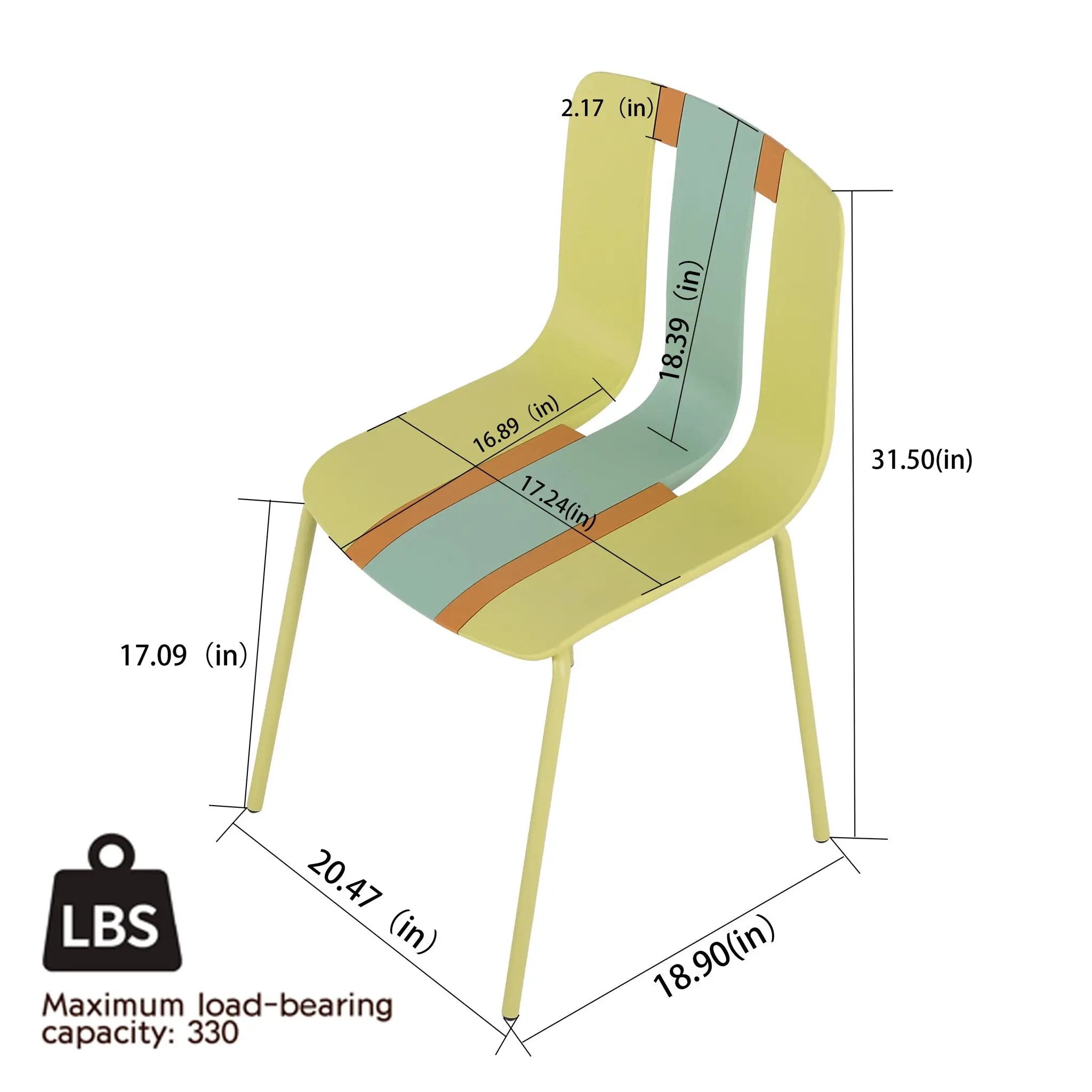 4 Piece Set Of Modern Striped Color- Blocking Single Chairs With Long Table by HouseOfZazla
