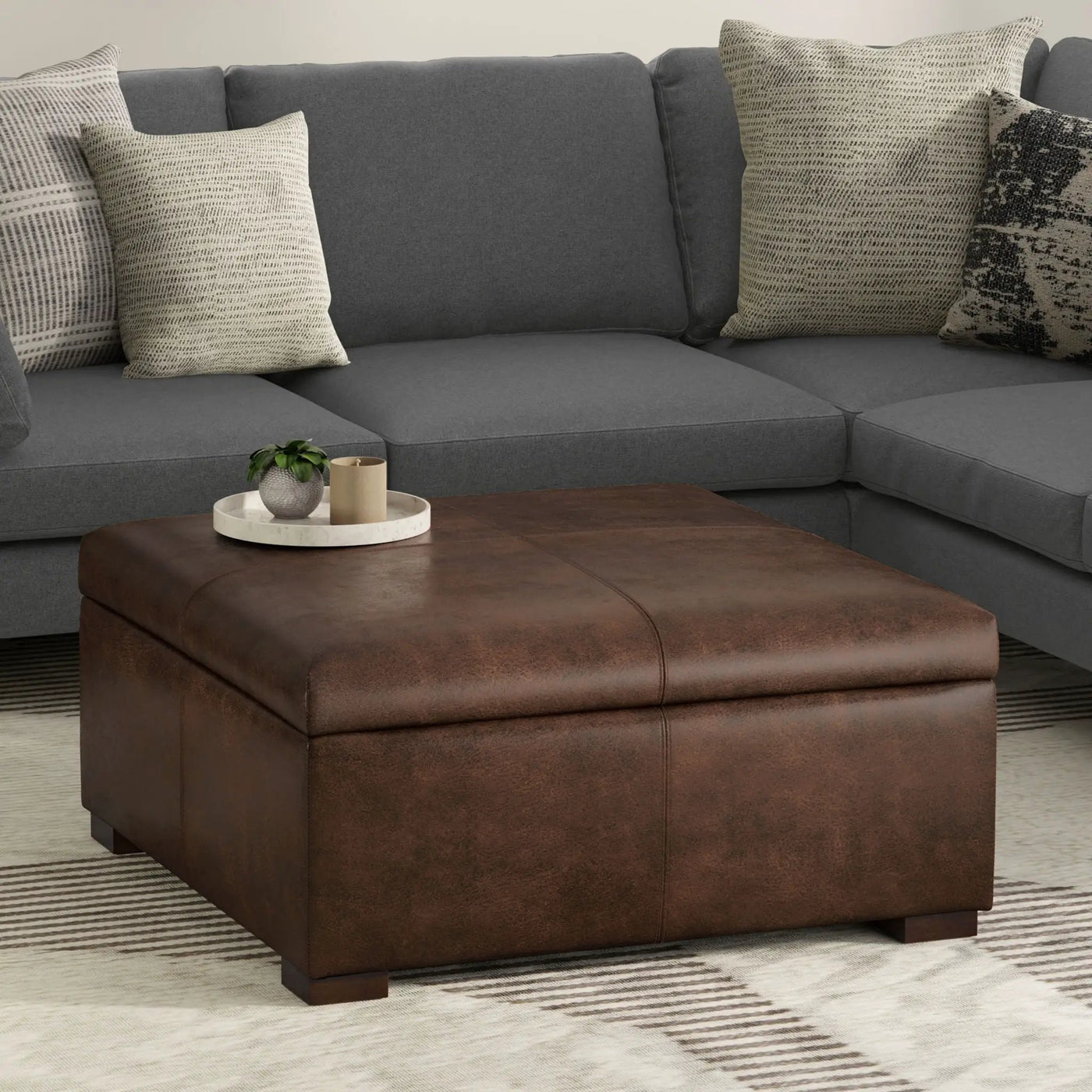 Gabbie - Coffee Table Upholstered Storage Ottoman by HouseOfZazla