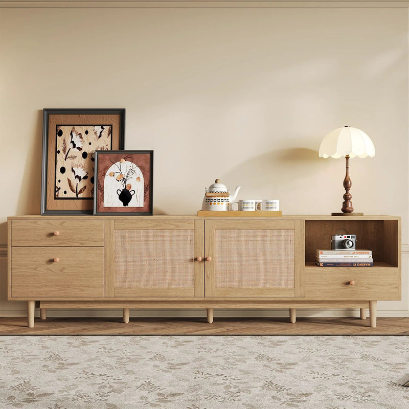 TV Stand With Doors - Natural by Unique Piece Furniture