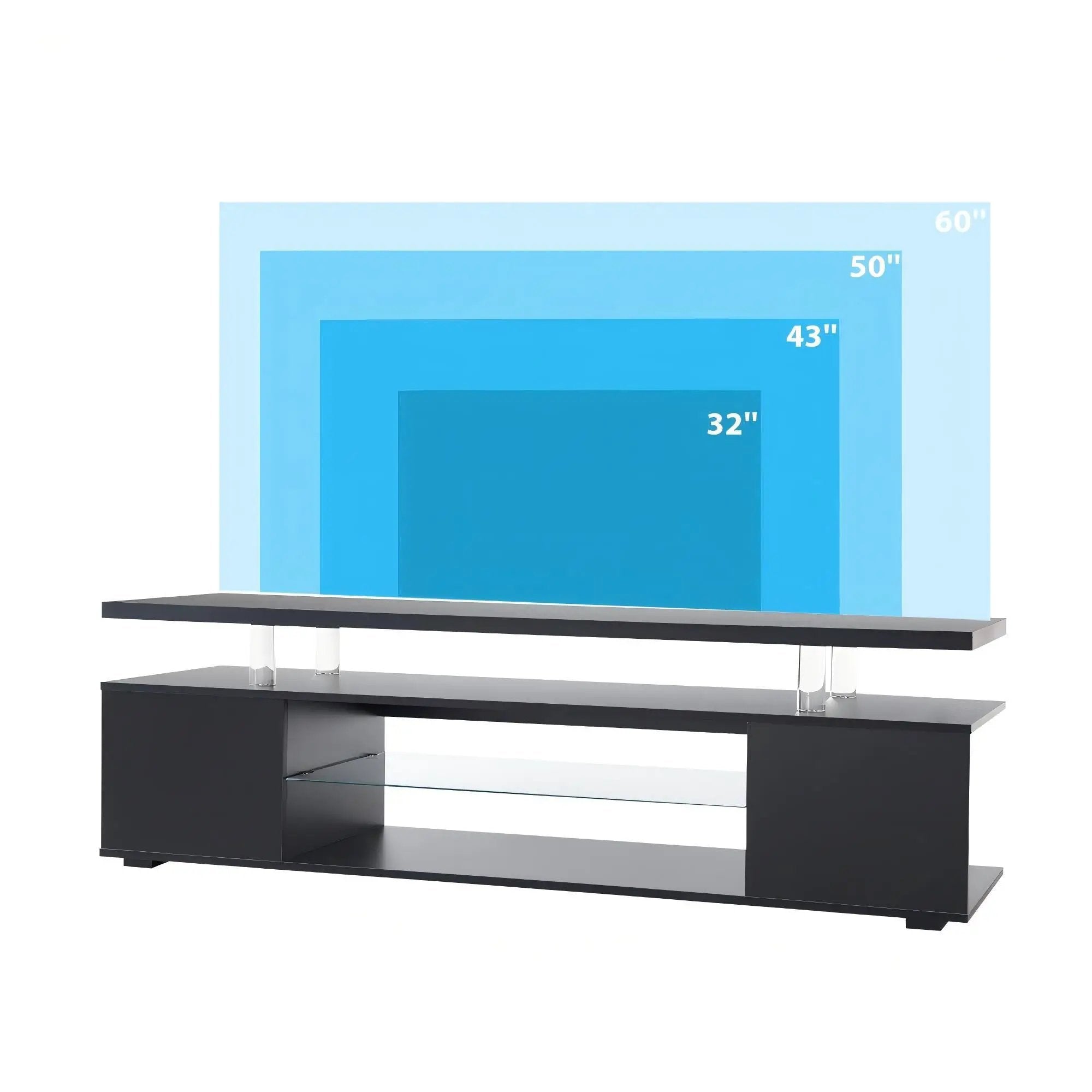 TV Stant With LED And Large Side Cabinet by Unique Piece Furniture