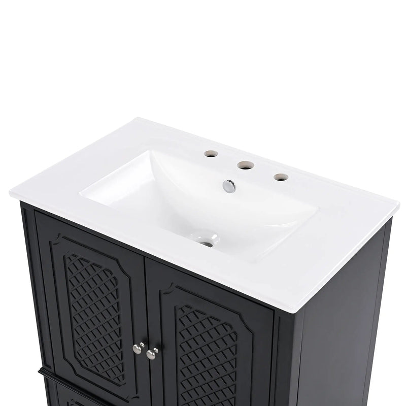 Bathroom Vanity With Sink, Soft Closing Door, Multi Functional Storage by HouseOfZazla