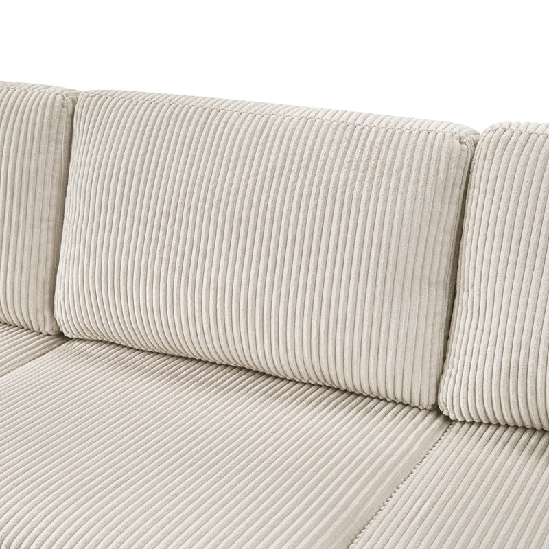 Oversized Sectional U-Shaped Sofa With Chaise Lounge And Three Soft Throw Pillows by HouseOfZazla