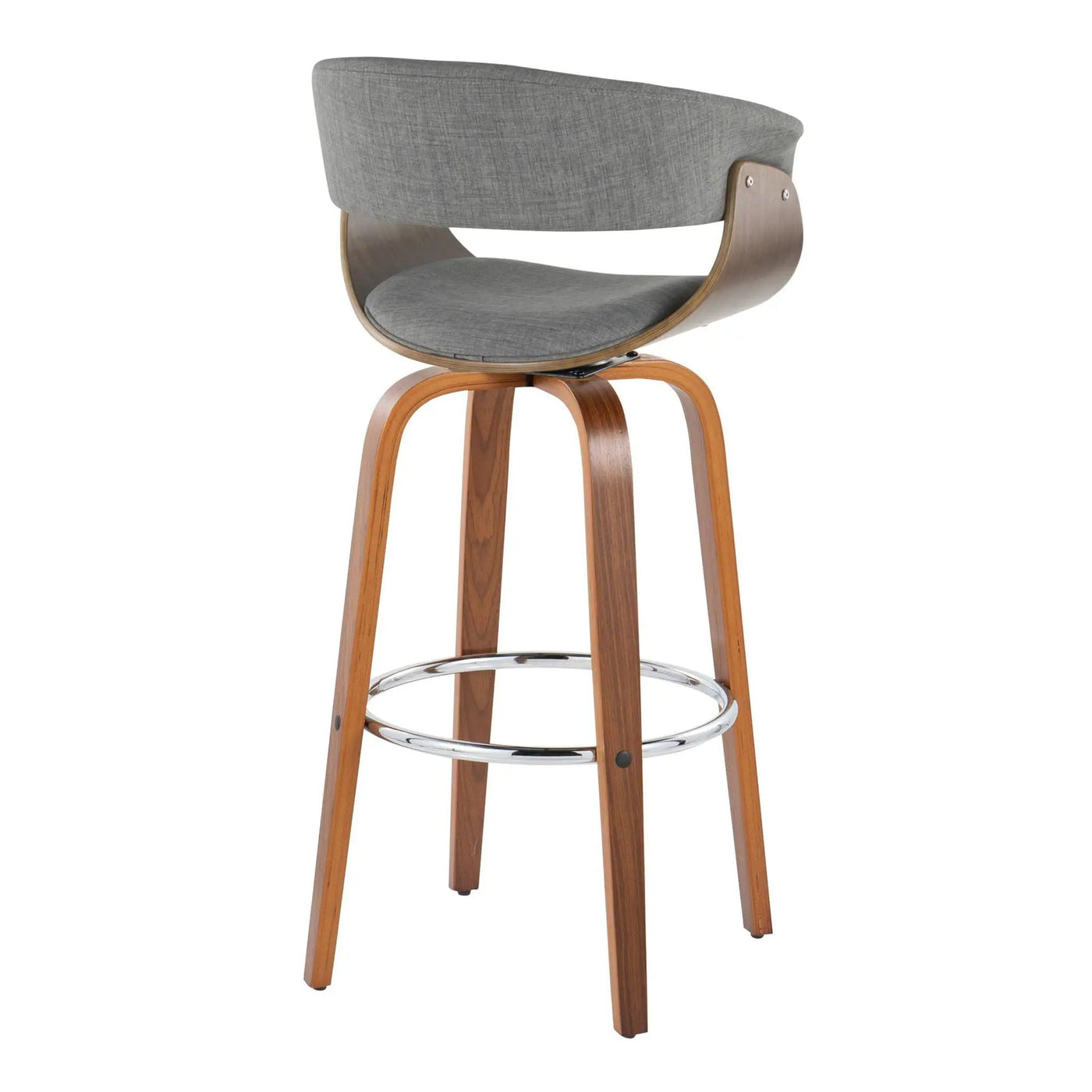 Vintage Mod - Mid Century Modern Fixed Height Barstool With Swivel With Round Footrest (Set of 2) by HouseOfZazla
