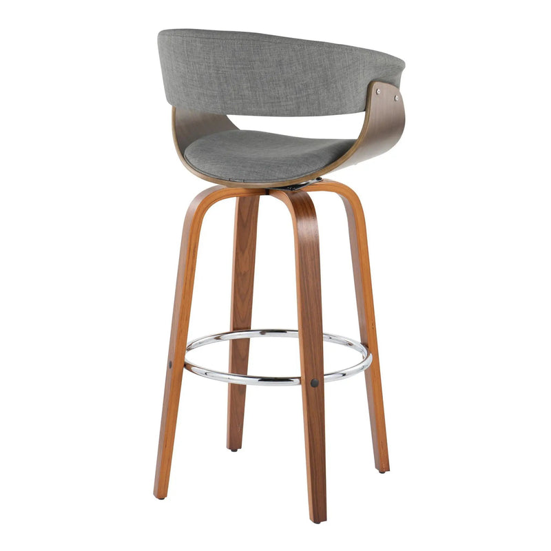 Vintage Mod - Mid Century Modern Fixed Height Barstool With Swivel With Round Footrest (Set of 2) by Unique Piece Furniture