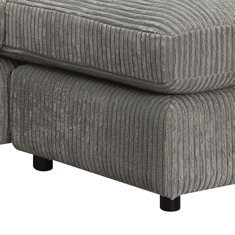 Tavia - Reversible Sectional Sofa With 6 Pillows - Gray Corduroy by Unique Piece Furniture