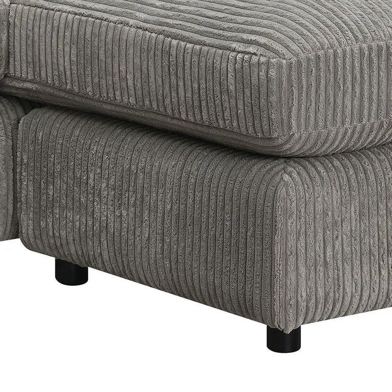 Tavia - Reversible Sectional Sofa With 6 Pillows - Gray Corduroy by Unique Piece Furniture