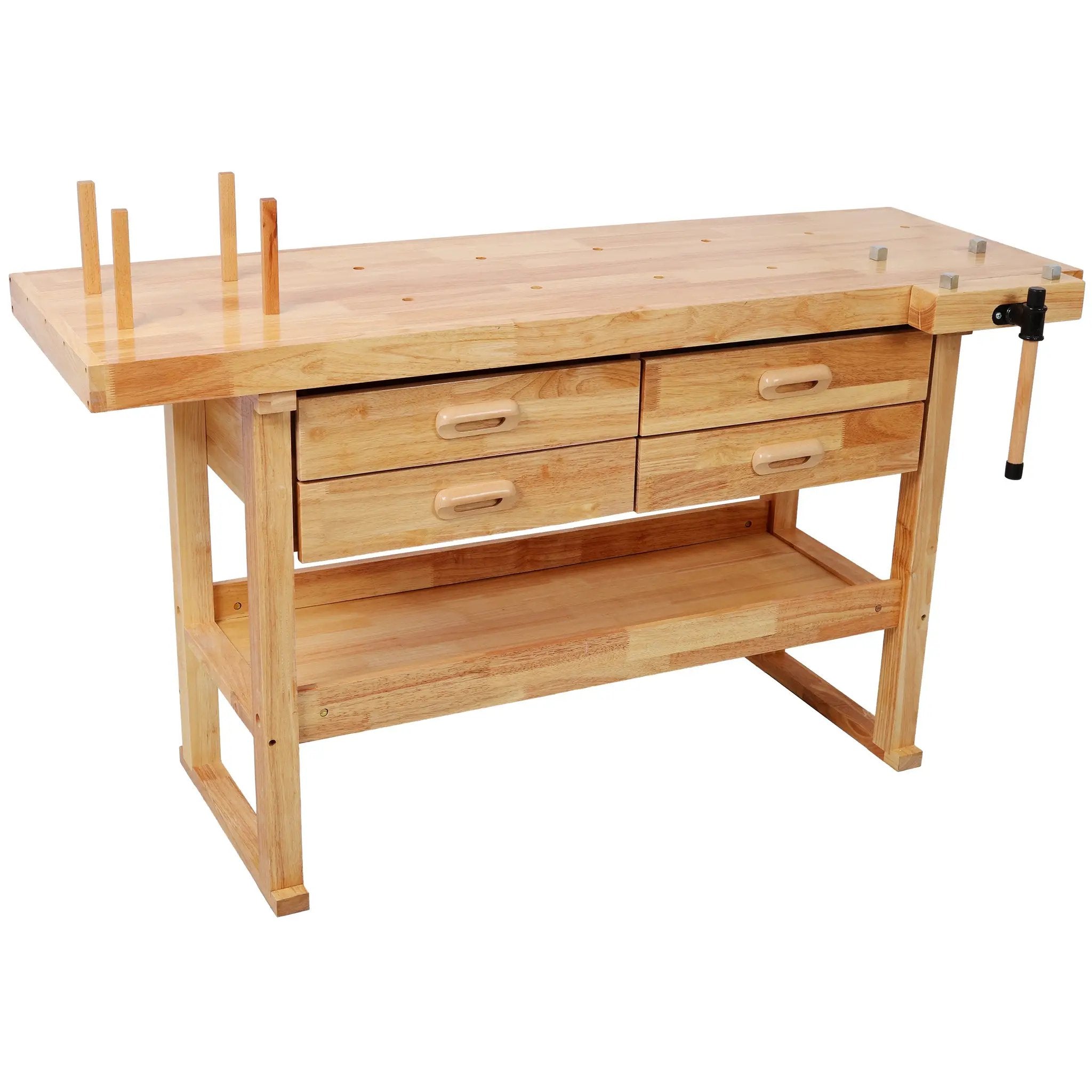 60-Inch Rubber Hardwood Workbench with 4 Drawers by HouseOfZazla